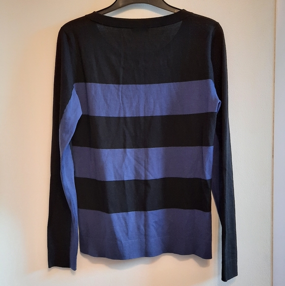 Akris Punto Blue and Black Striped Top Pullover - Picture 7 of 7
